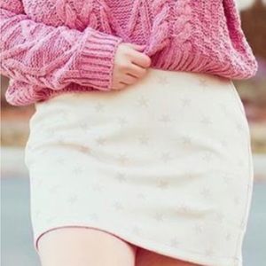 Altar’d State star skirt cream faux suede